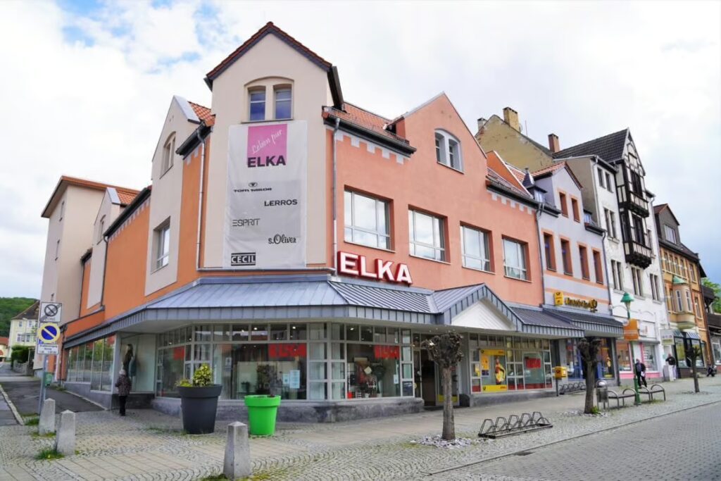 Eingang Elka Kaufhaus in Thale